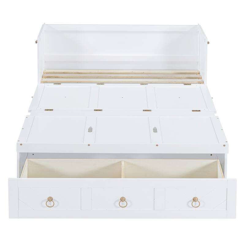 Space-Saving Murphy Bed with USB & Large Drawer
