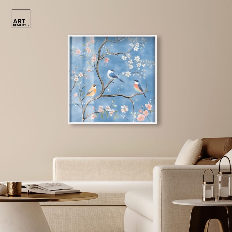Birds in the Branches II Shadowbox by Art Remedy