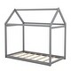 preview thumbnail 18 of 23, Wooden Twin Size House Bed, Kids Bed with House-shaped Roof