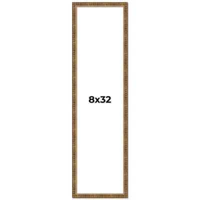 8x32 Frame Gold Solid Wood Picture Frame - Complete Modern Photo Frame