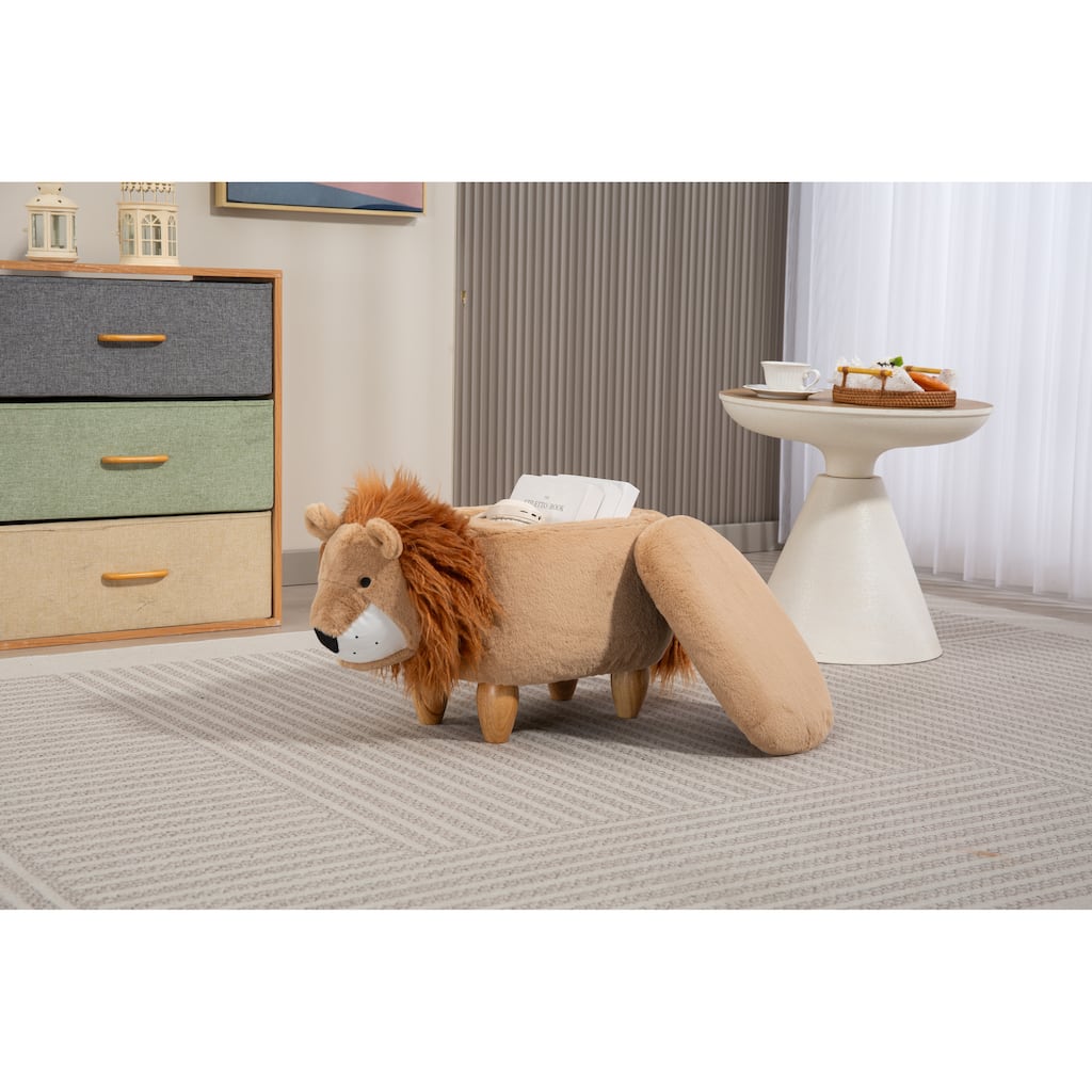 Home 2 Office Kids Lion Animal Sorage Ottoman Stool