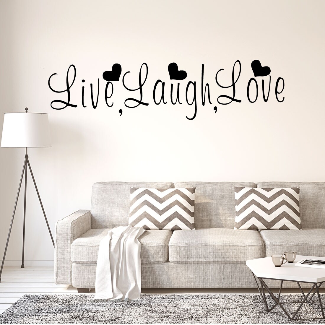 Shop Live Laugh Love Text Pattern Wall Sticker Removable Decals For Home Living Room Black Overstock 29186836