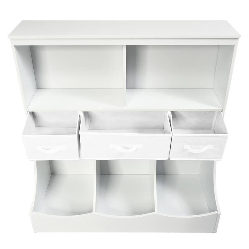 Costway Freestanding Multi-Bin Storage Cubby with 3 Baskets - See Description