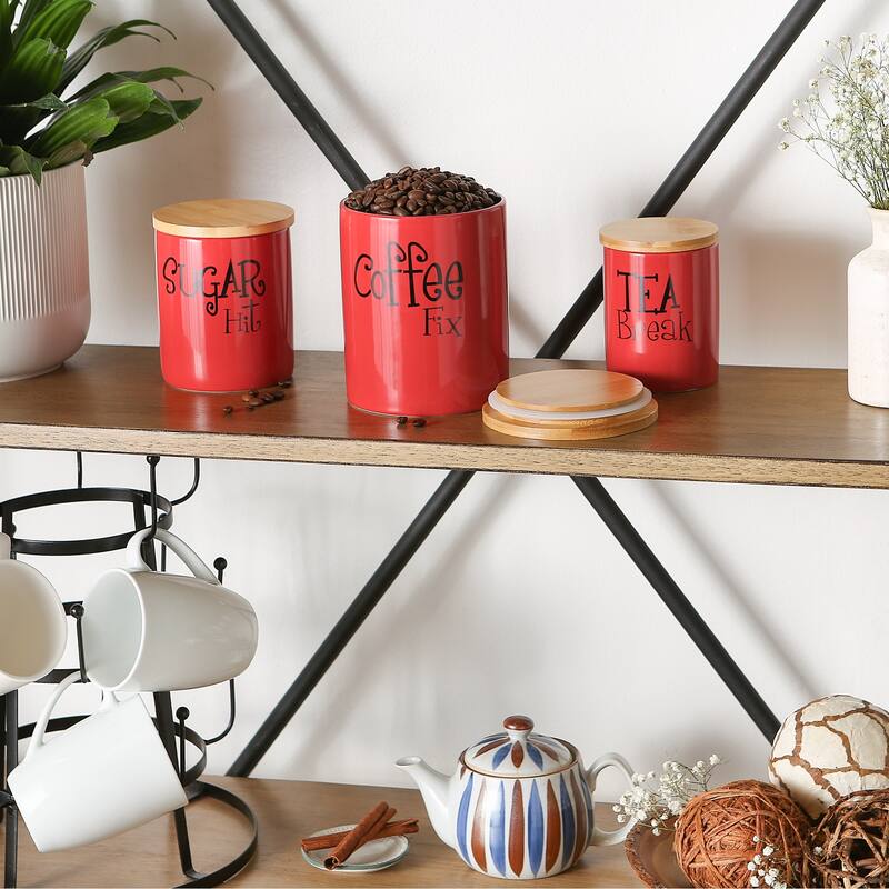 DII Coffee/Sugar/Tea Ceramic Canister (Set of 3)