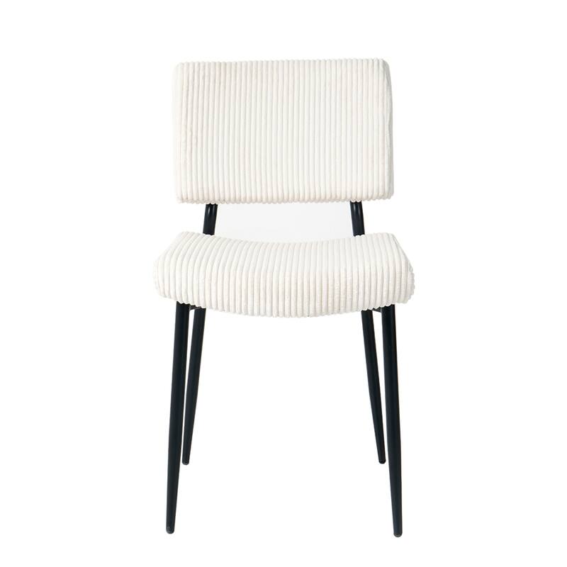 Modern Velvet Upholstered Dining Chair with Metal Legs (Set of 2)