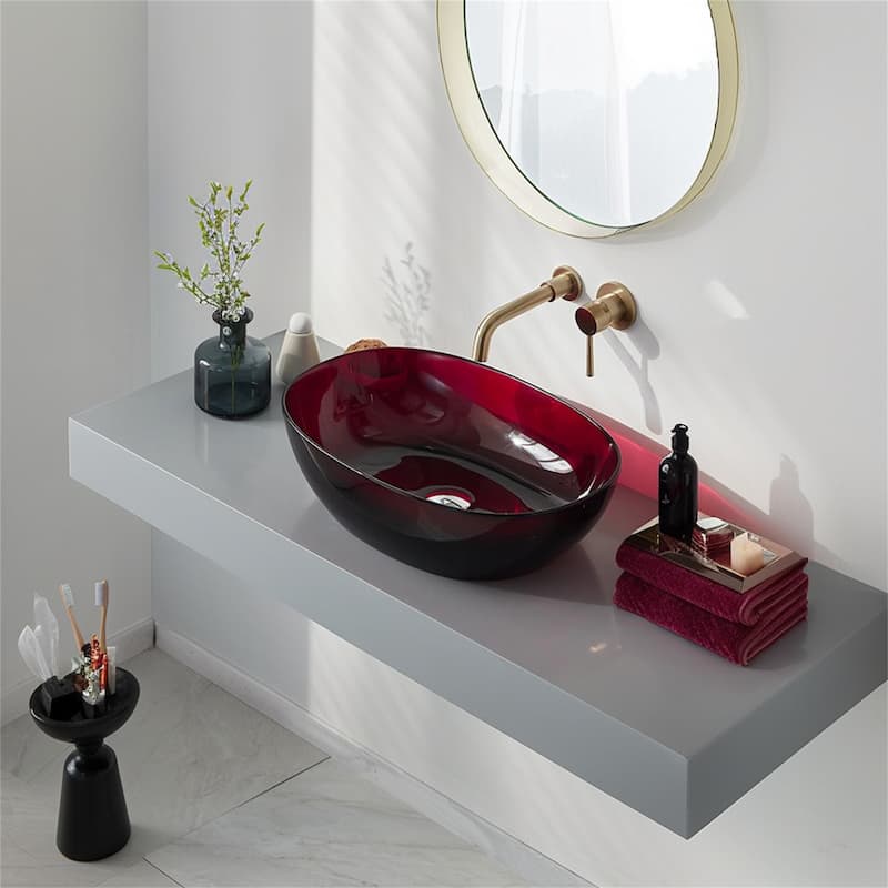 Modern Art Vessel Sink Premium Stone Resin Bathroom Centerpiece