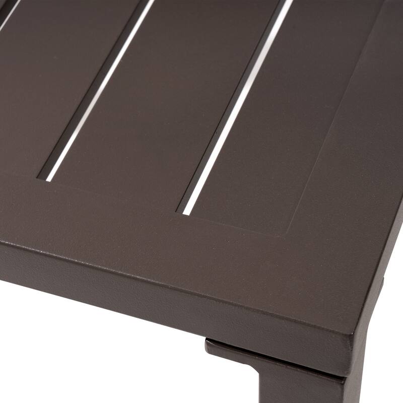 VredHom Outdoor Square Side Table Aluminum End Table - 15.7" L x 15.7" W x 15.9" H