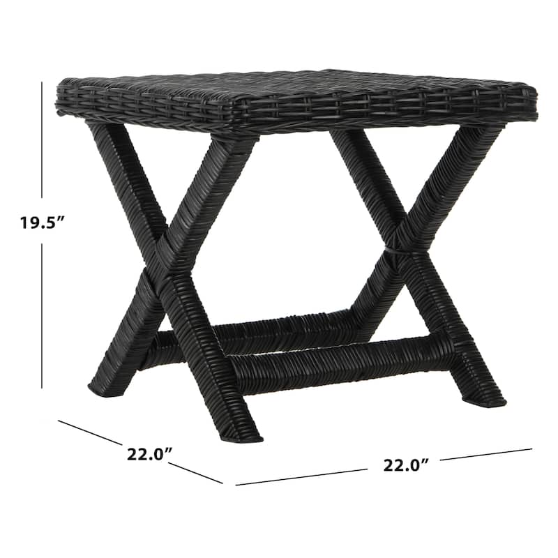 SAFAVIEH Suzette Natural Wicker x-Bench - 22" x 22" x 19.5" - 22Wx22Dx20H
