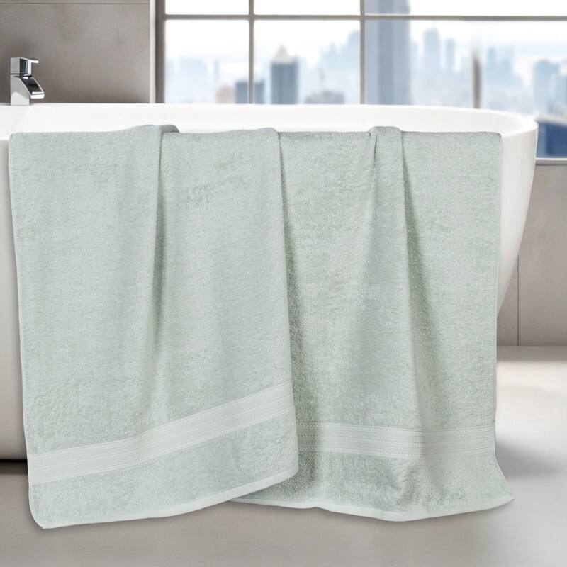 Eco-Friendly Sustainable Cotton Bath Sheet by Superior (Set of 2) - Aqua Marine