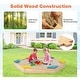 preview thumbnail 3 of 3, Outdoor Solid Wood Sandbox with 6 Built-in Fan-shaped Seats - 55" x 48" x 5.5"