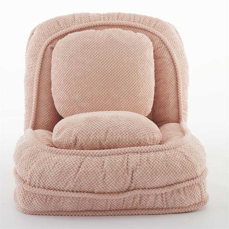 5 Adjustable Position Folding Lazy Sofa Couch, for Sitting, Sleeping - Pink