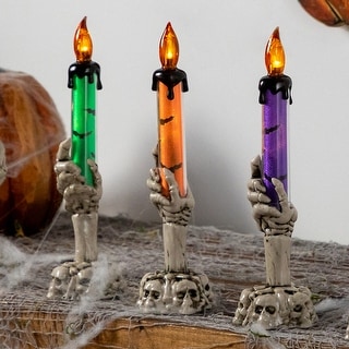 LED Skeleton Hand Halloween Candles - 8.25" - Set of 3 - Bed Bath & Beyond - 41056608