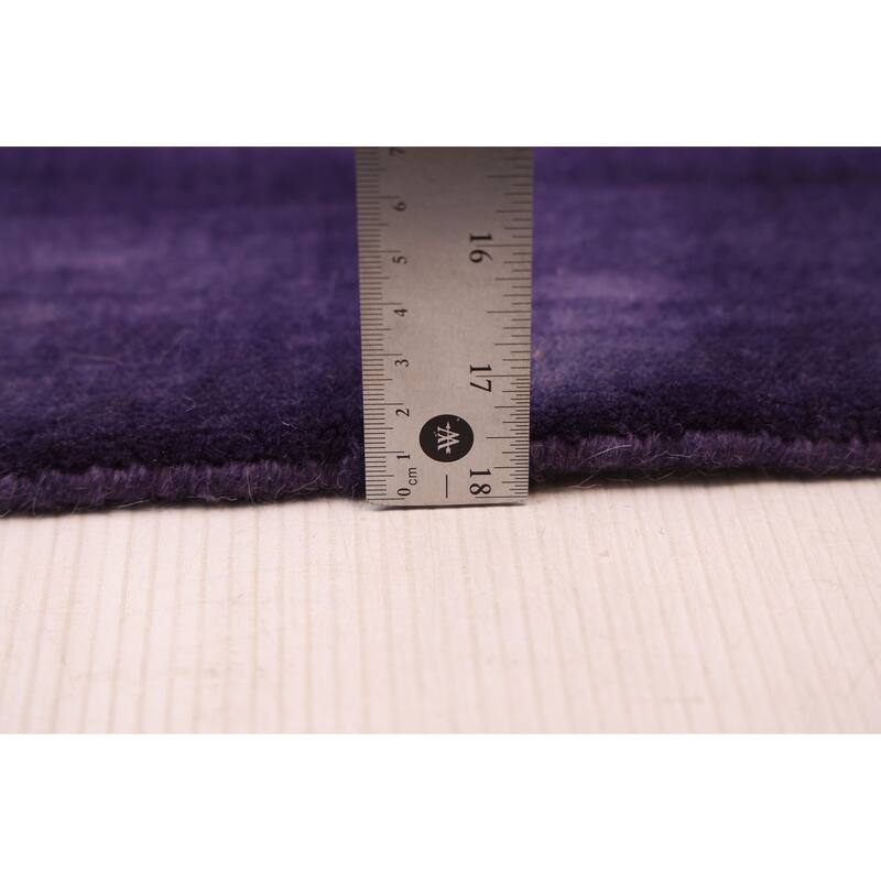 ECARPETGALLERY Hand Loomed Galleria Purple Wool Rug - 5'5 x 7'8