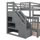preview thumbnail 56 of 58, Versatility Galore Twin-Twin over Full L-Shaped Bunk Bed With 3 Drawers, Portable Desk and Wardrobe, Maximized space, Espresso