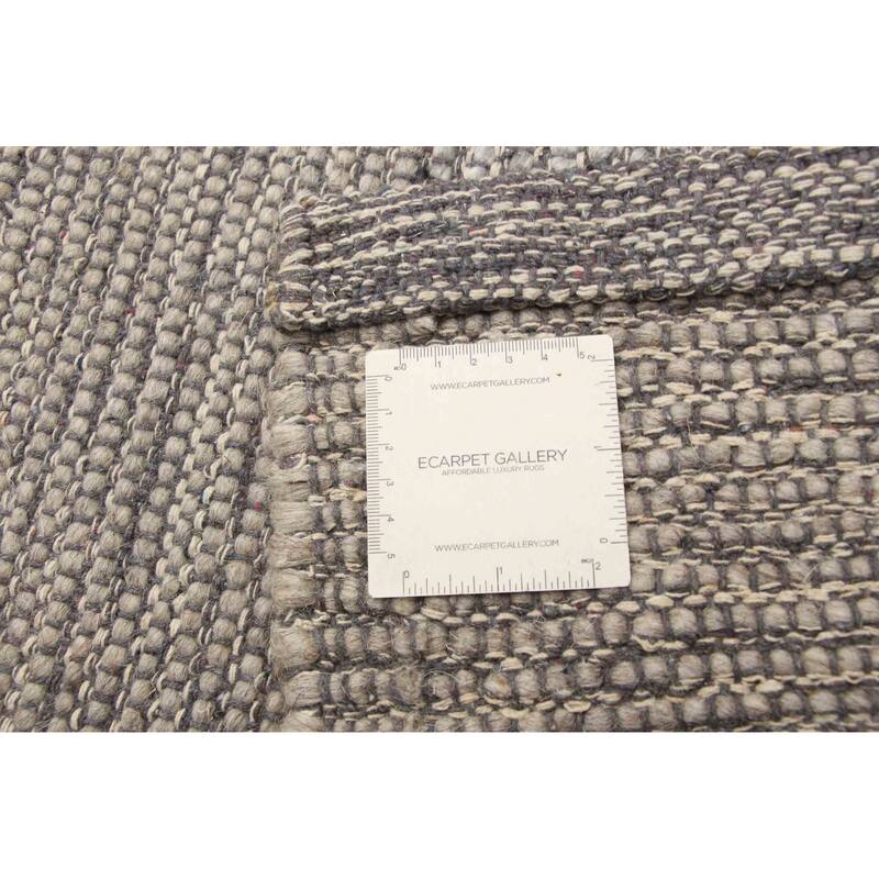 ECARPETGALLERY Braid weave Sienna Grey Wool Rug - 6'1 x 8'10