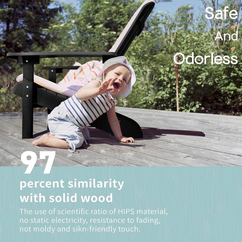 WINSOON All Weather HIPS Outdoor Plastic Adirondack Chairs Set of 2