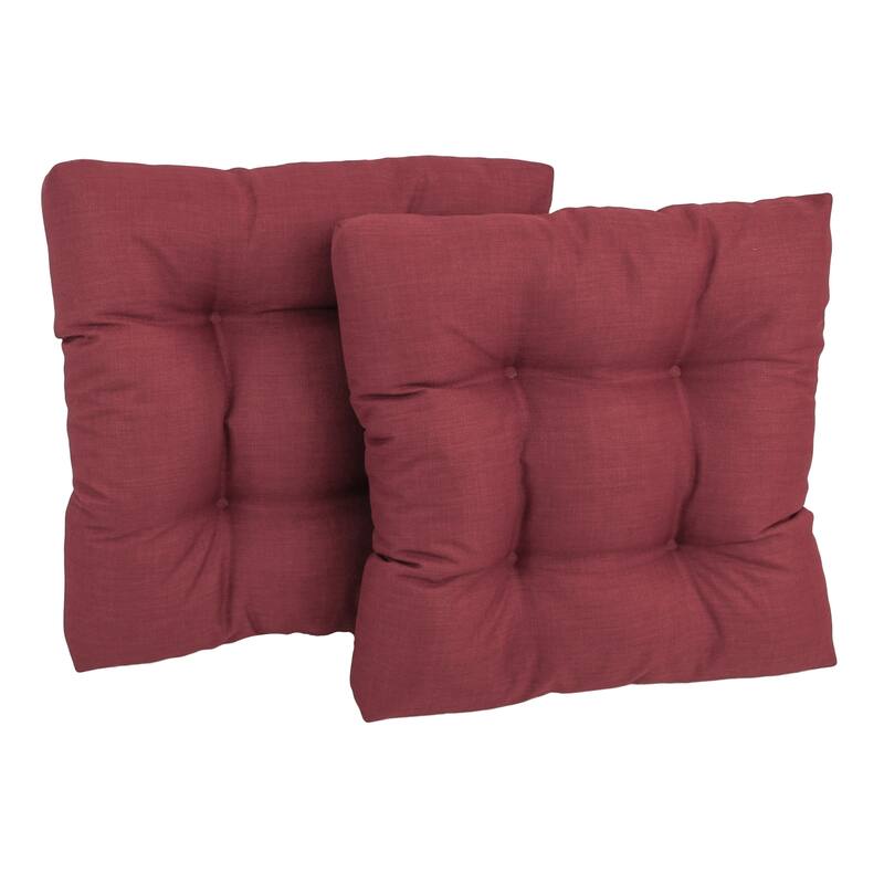 Blazing Needles 19-inch Tufted Indoor/Outdoor Chair Cushion (Set of 2) - Merlot