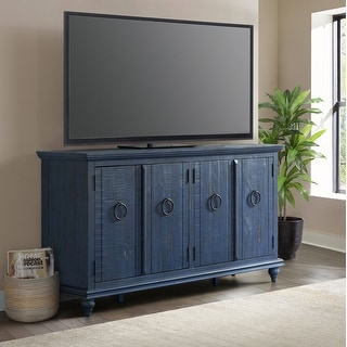 Central Park 65-inch Solid Wood 4-door TV Stand Console - 35 inches high x 65 inches wide x 18 inches deep