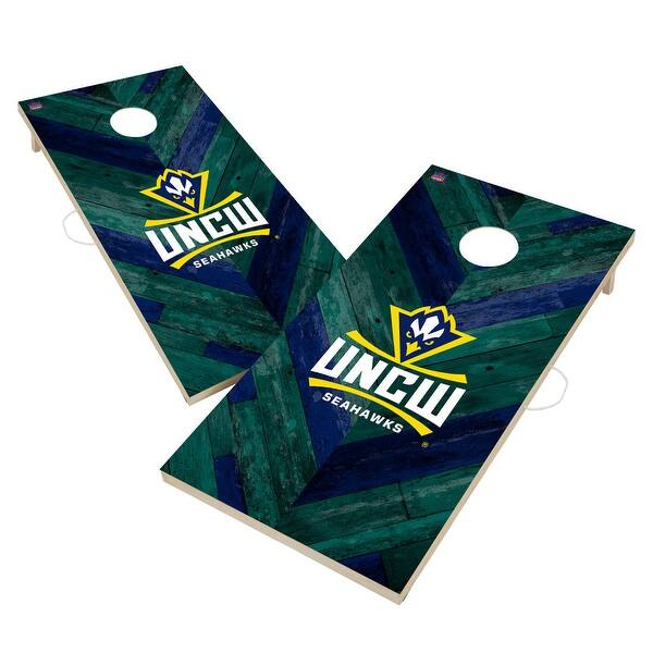 slide 2 of 5, North Carolina Wilmington Seahawks Premium 2x4 Cornhole Boards - V6 Include Carrying Case