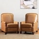 preview thumbnail 18 of 96, Gladis Modern Retro Genuine Leather Recliner with Nailhead Trim Set of 2 by HULALA HOME CAMEL