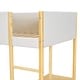 preview thumbnail 17 of 108, Kids Loft Bed Elegance Teddy Fleece Loft Bed with Full Length Guardrail, Storage Shelf, 4 Drawers, and Convertible Desk
