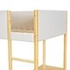 preview thumbnail 14 of 84, Modern Teddy Fleece Loft Bed with Storage Shelf, Drawers & Desk, Multi-Functional Wood Loft Bed Frame w/Soft Padding