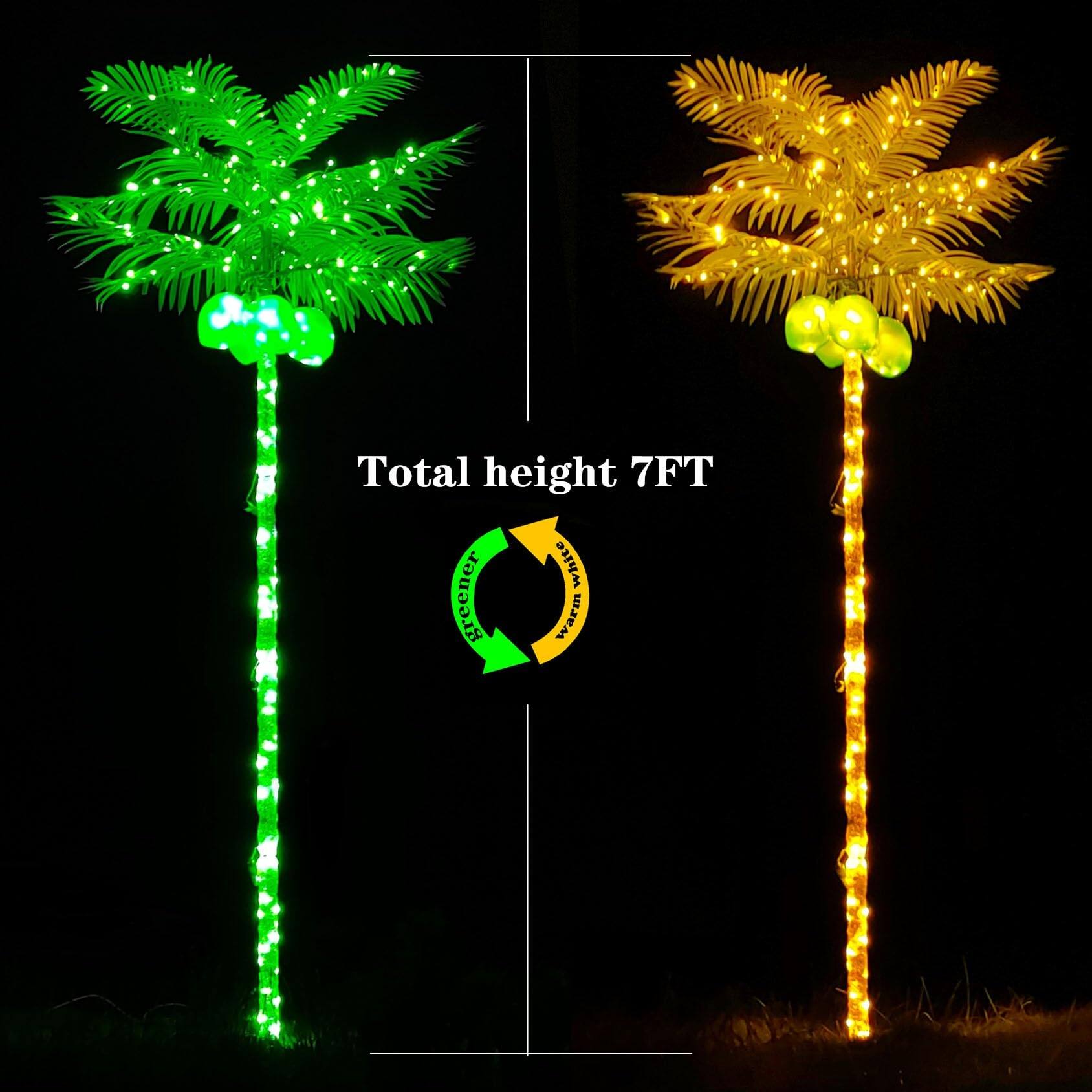 Palm Tree Lights, Artificial Palm Trees Lighting with Coconuts, Outdoor
