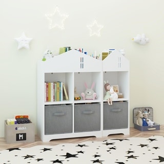 Kids' 2-Tier Storage Bookcase with Shelves