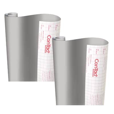 Con-Tact Brand Creative Covering Adhesive Covering, Slate Gray, 18" x 16 ft, Pack of 2