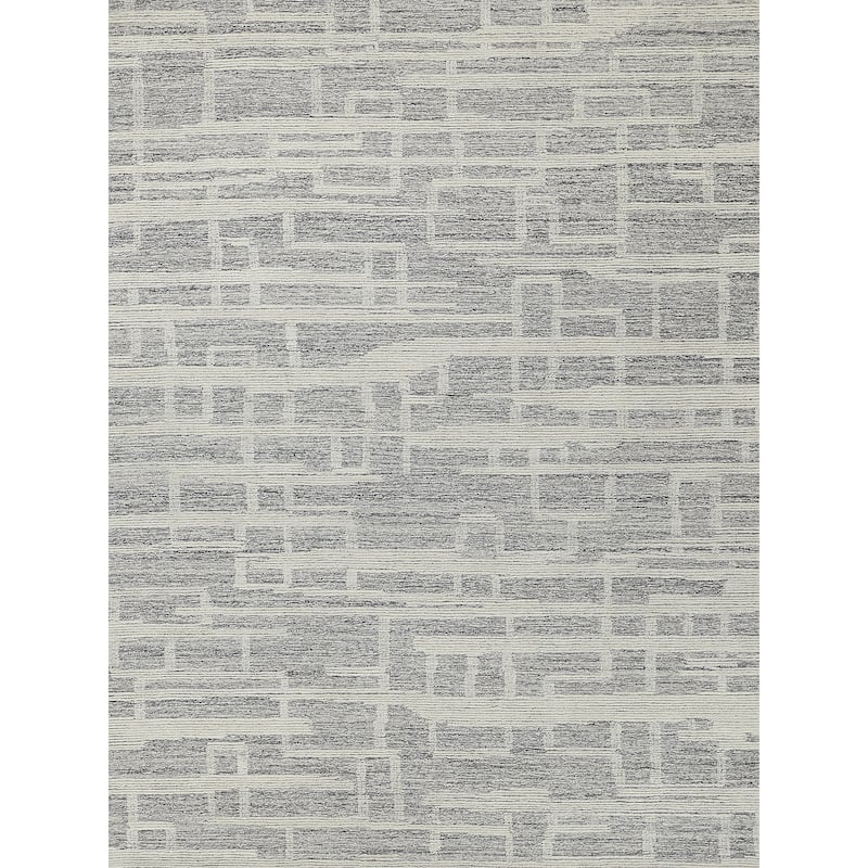 Exquisite Rugs Park City Handmade Hand-tufted New Zealand Wool on Canvas Gray/Ivory Area Rug