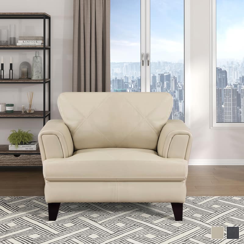Howe Leather Living Room Chair - 44.5" x 38" x 35.5"