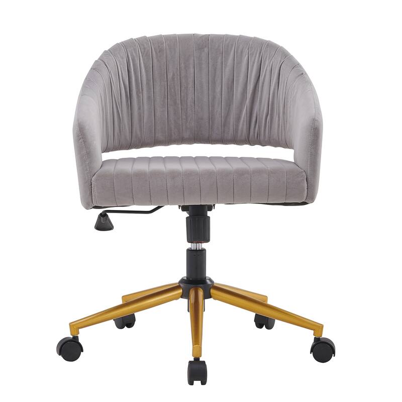 Modern Gold Office Chair Velvet Task Chair Swivel Height Adjustable Computer Chair - Grey
