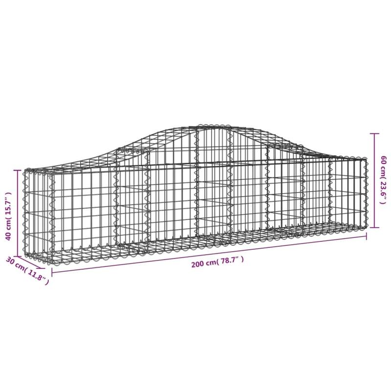 vidaXL Gabion Basket Arched Gabion Basket Planter for Flower Galvanized Iron - 78.7 x 78.7 x 23.6 inch