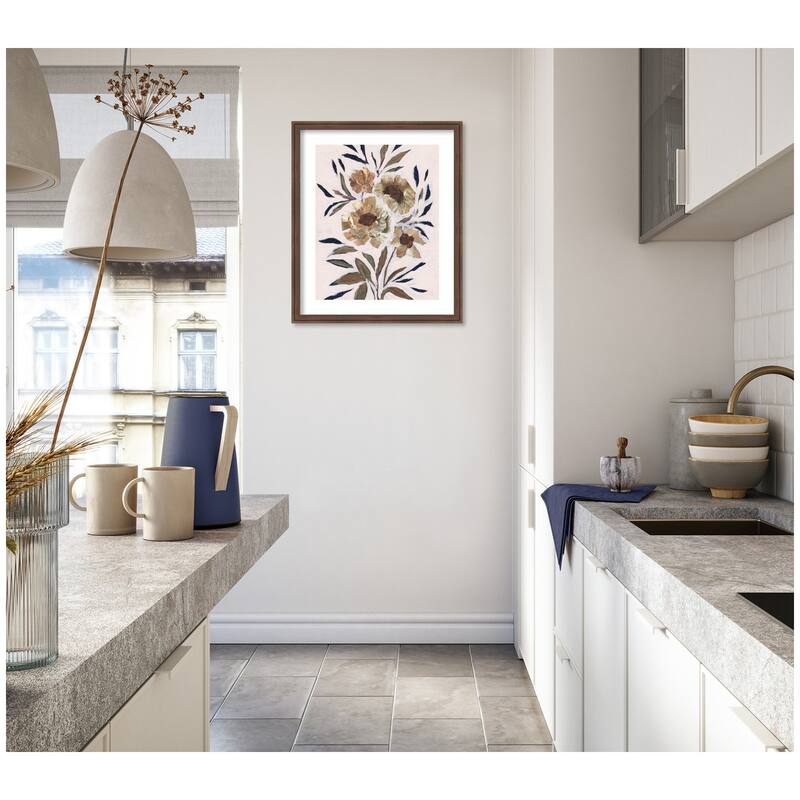 Kate and Laurel Framed Art Muted Paintrely Florals by Nikita Jariwala