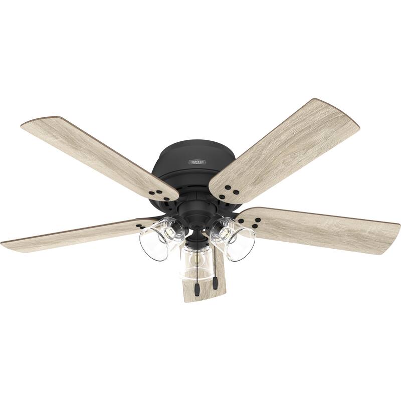 Hunter 52" Shady Grove Ceiling Fan with LED Light Kit/ Pull Chain, Standard or Flush Mount - Casual, Transitional