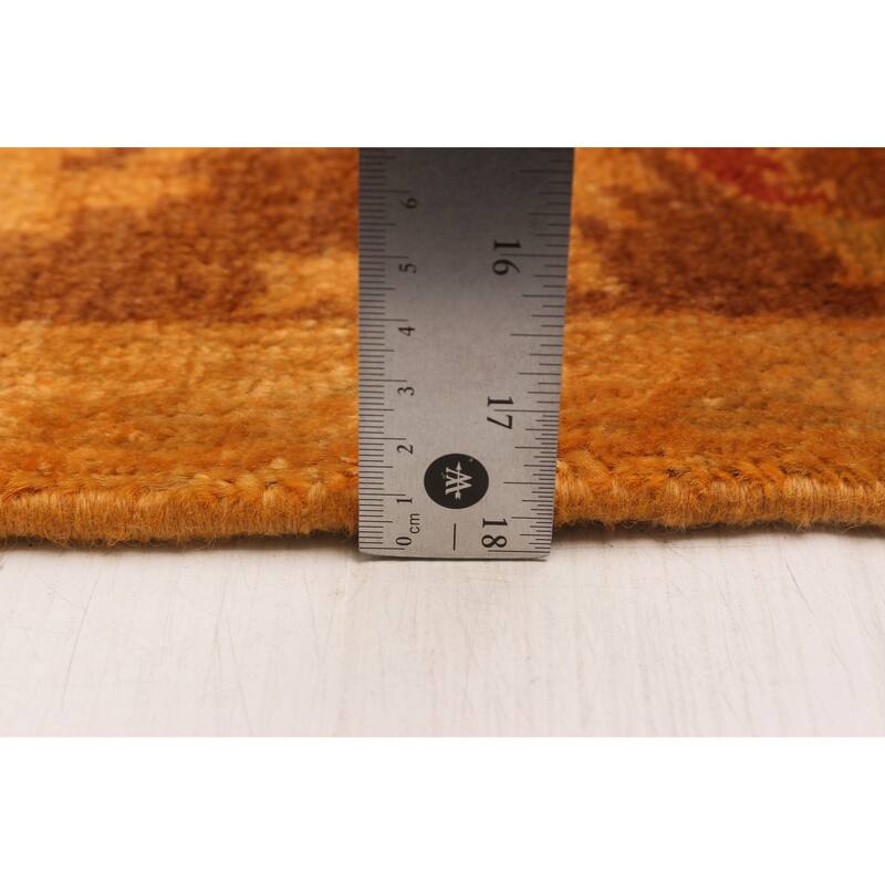 ECARPETGALLERY Hand-knotted Vibrance Light Orange Wool Rug - 6'2 x 9'1