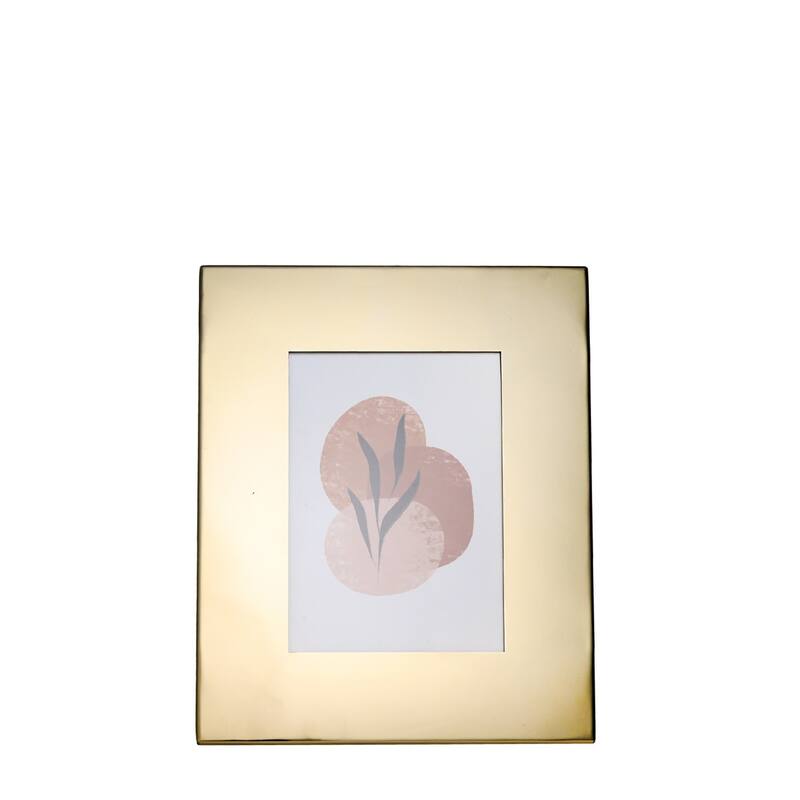 Stainless Steel Wide Rectangular Picture Frame - for 4" x 6" Photo - Gold