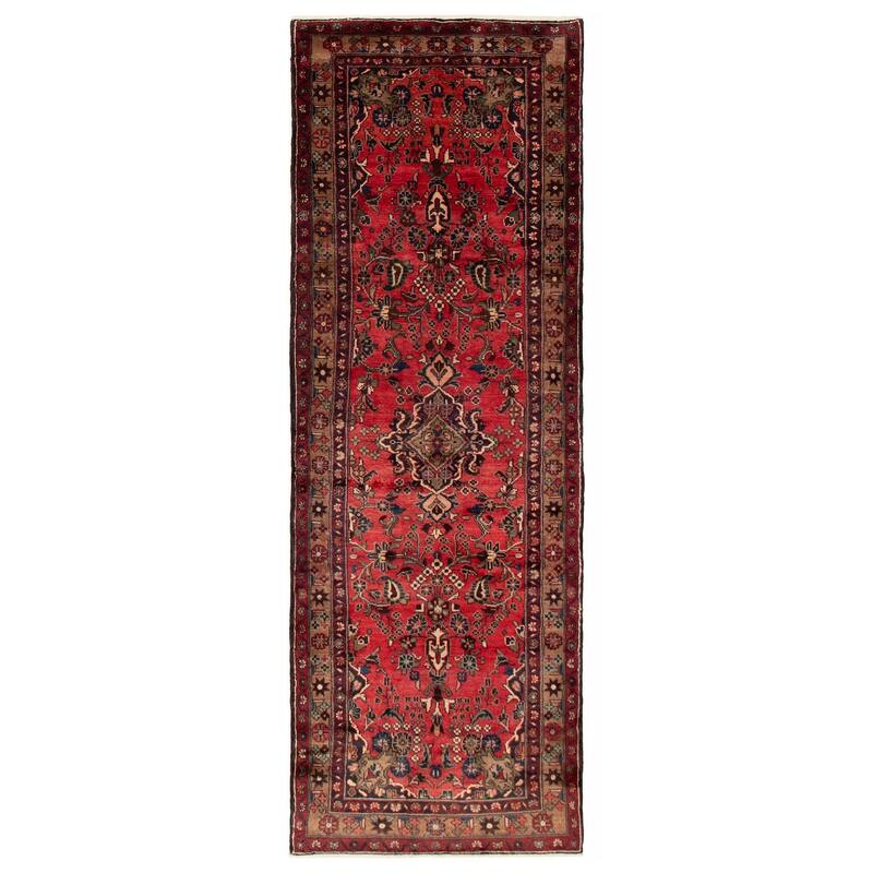 ECARPETGALLERY Hand-knotted Andelz Red Wool Rug - 4'0 x 11'6 - Red - 4'0 x 11'6
