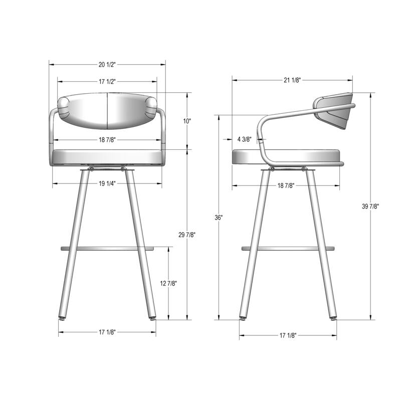 Amisco Ernesto Swivel Counter and Bar Stool with Arms