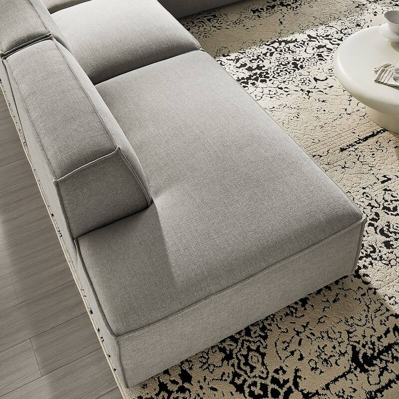 Restore 4-Piece Performance Fabric Upholstered Modular L-Shaped Armless Sectional Sofa