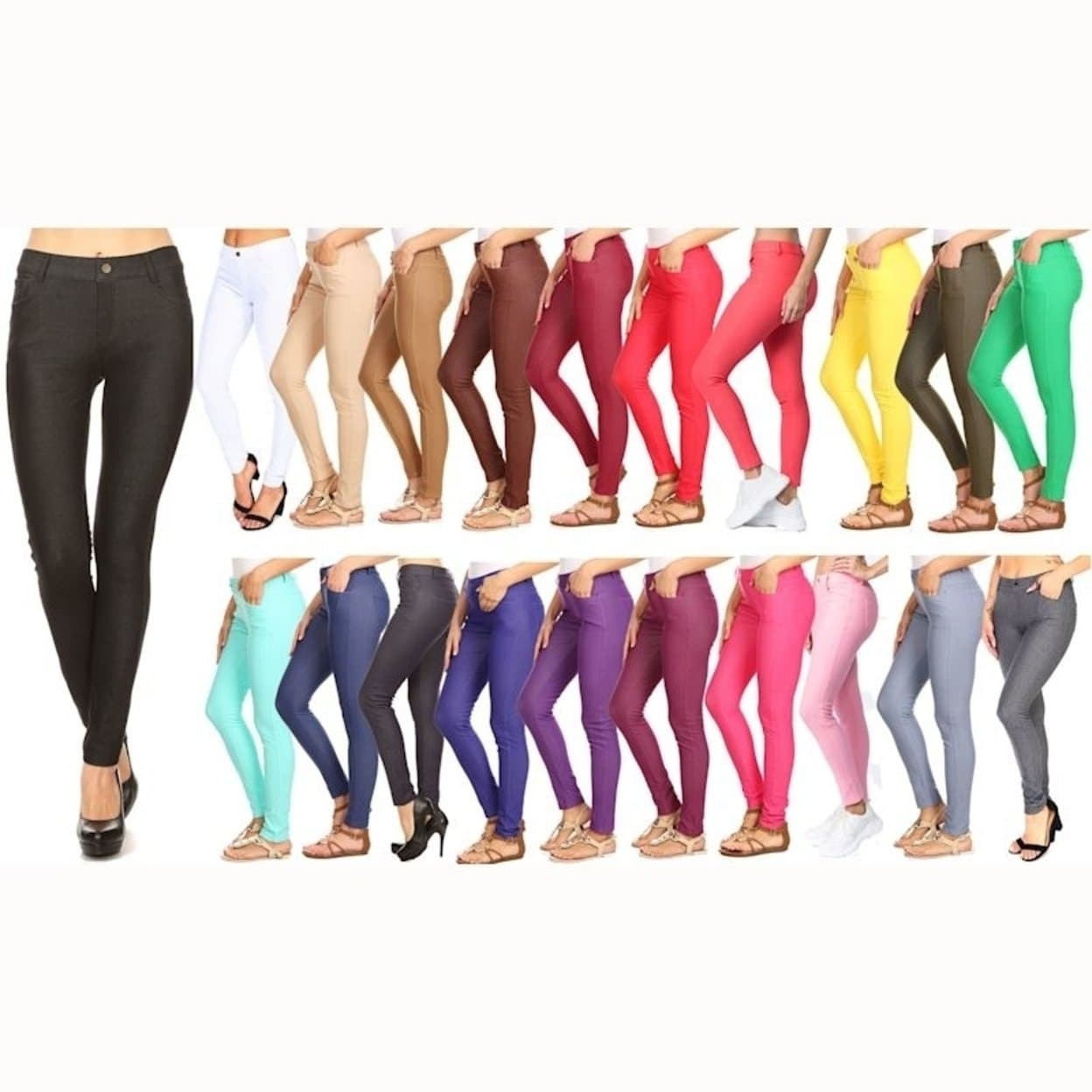 coral jeggings womens