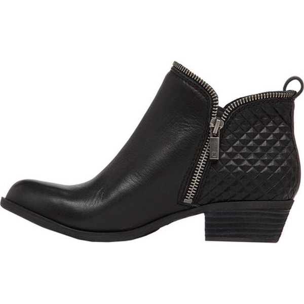lucky brand black leather ankle boots