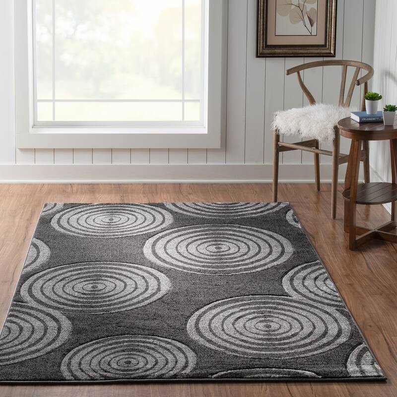 Linon Milan Collection Circles Area Rug