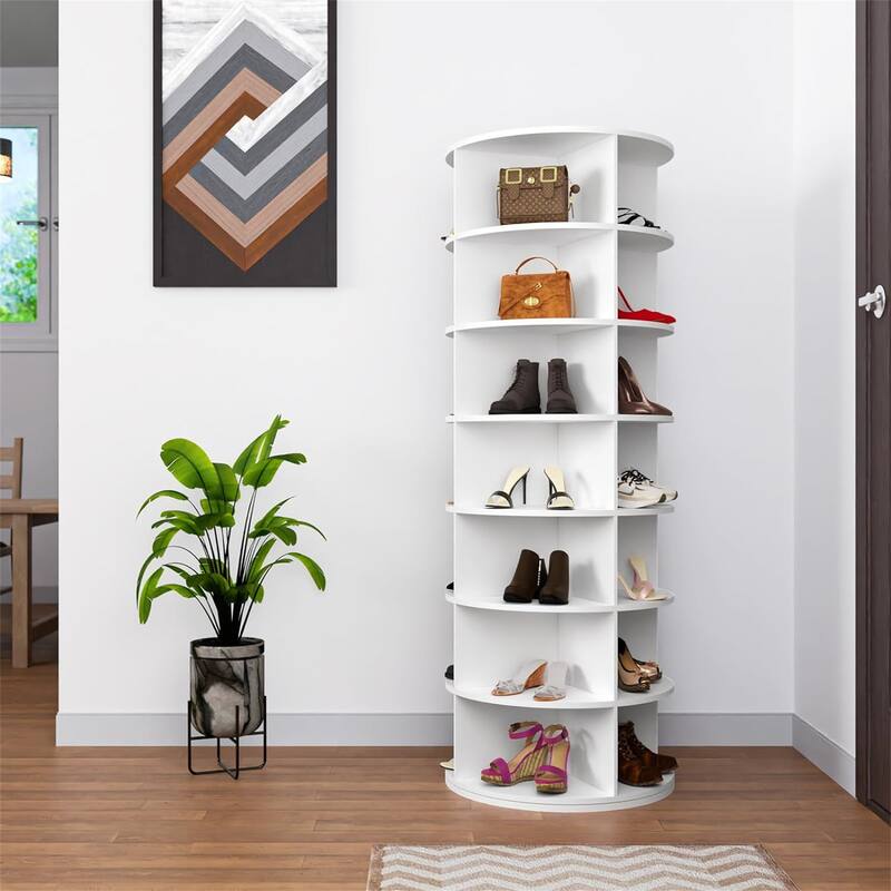 7 Tier Plastic 360 Degree Rotating Shoe Rack for Entryway