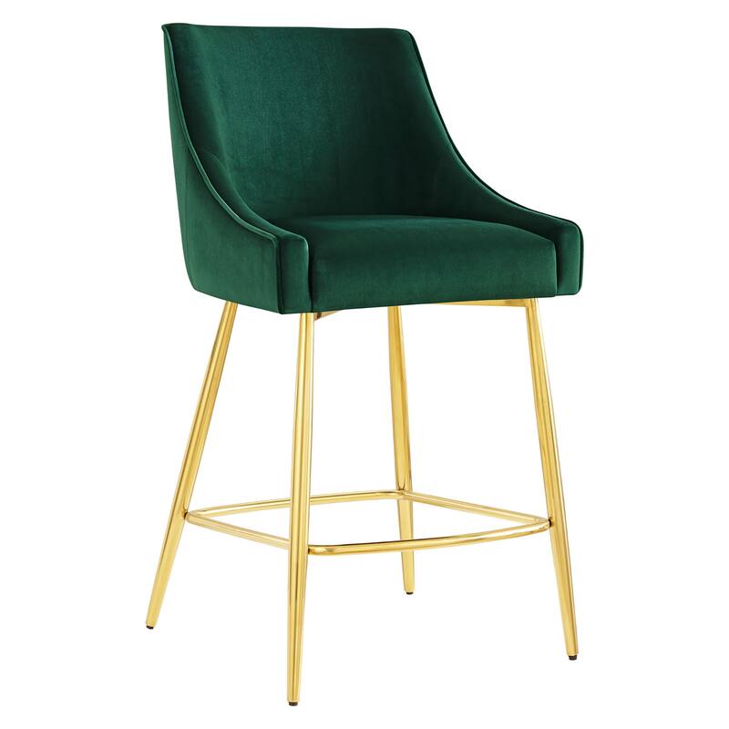 Discern Performance Velvet Counter Stool - Green