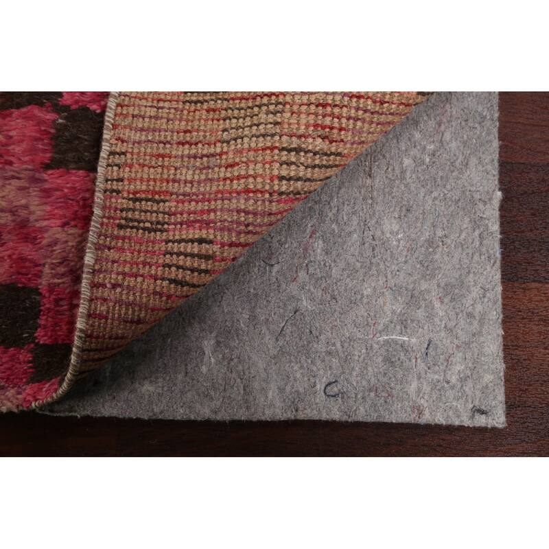 Modern Checkered Moroccan Oriental Wool Runner Rug Hand-knotted Carpet - 2'11" x 12'10"
