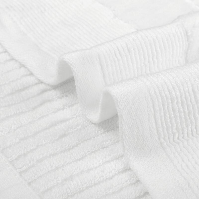 Striped Cotton Washcloths, Comfort 6 Pack Face Towels, Absorbent Towels for Hotel, Spa, Bathroom 13" x 13"