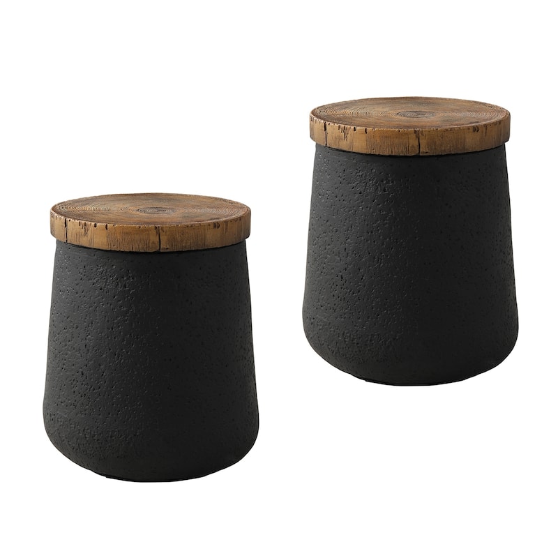 COSIEST Faux-Wood Top Side Table