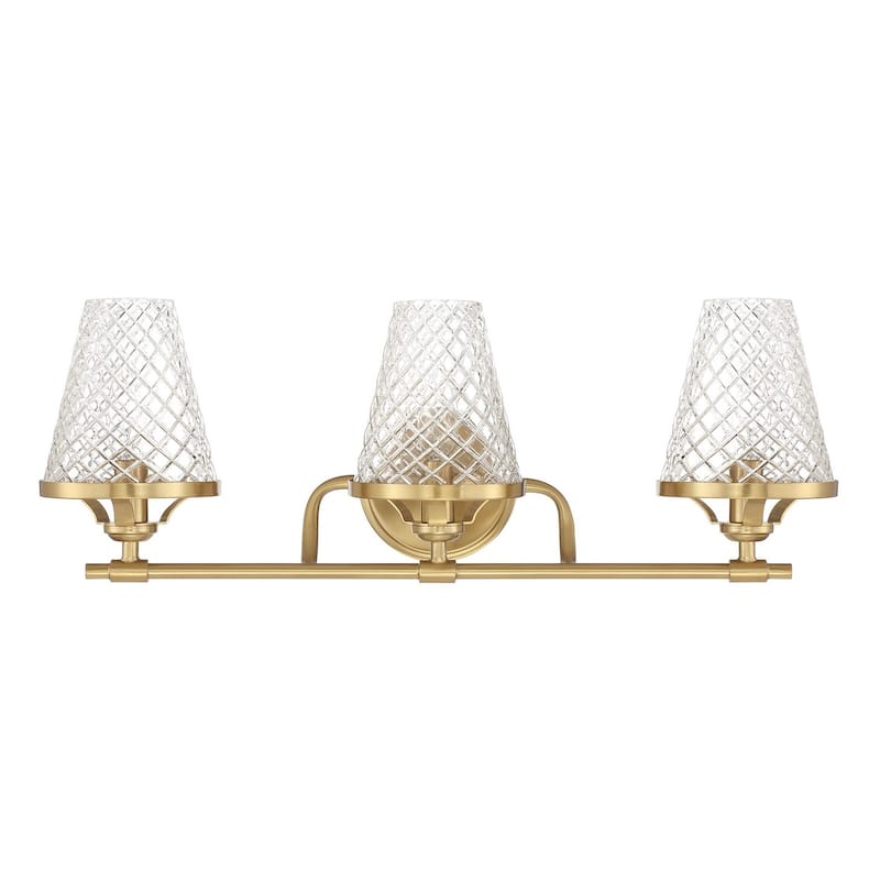 Candler 3-Light Bathroom Vanity Light in Warm Brass - Warm Brass