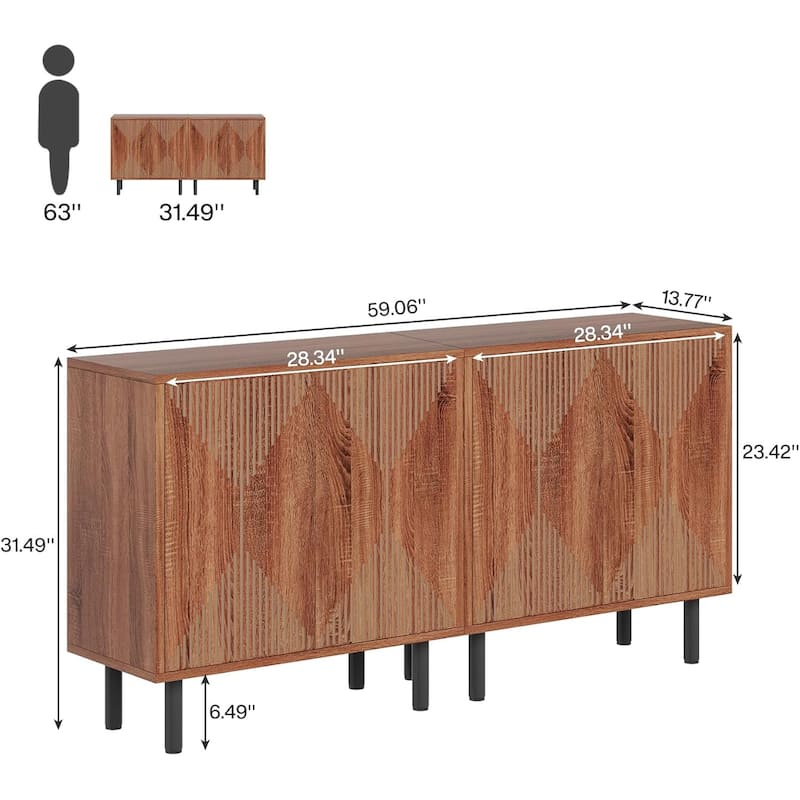 Freestanding Floor Cabinet, Classic 55 inches Sideboard
